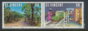 St. Vincent  SC# 620a-b  se-tenant pair MNH Banana 1981  see detail & scan