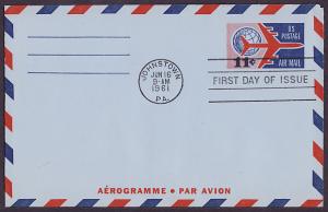 UC35 Jet Aerogramme uncacheted FDC