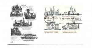 1838-41 1980 Architecture ArtCraft block of 4  FDC