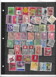 SWITZERLAND COLLECTION ON STOCK SHEET MINT/USED