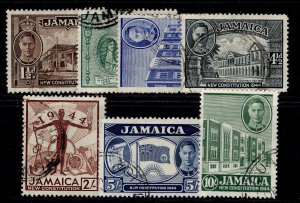 JAMAICA GVI SG134-140, 1945-46 New constitution set, FINE USED. Cat £6.