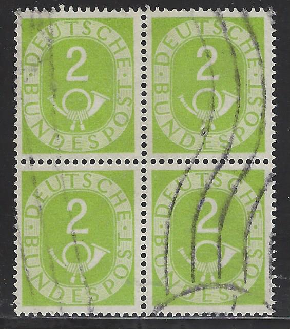 Germany Bund Scott # 670, used, b/4, variation flat press print