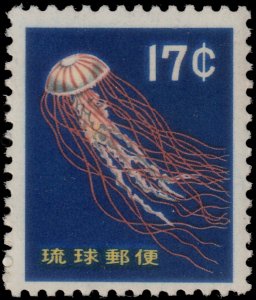 ✔️ US POSSESSIONS RYUKYUS 1960 - JELLYFISH MEDUSA REDRAWN TEXT - SC. 80 MNH
