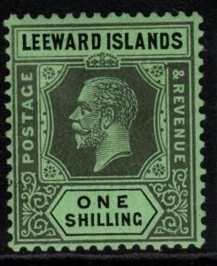 LEEWARD ISLANDS SG73 1923 1/= BLACK/EMERALD MTD MINT