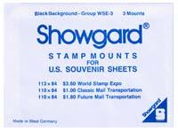 Mounts Showgard,world stamp expo (3ea. Black) (00709B)