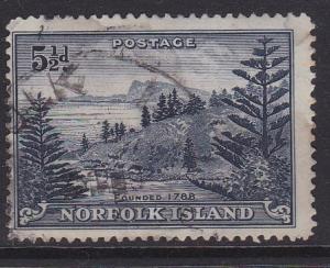 1947 Norfolk Island Ball Bay 5 1/2d Used SG8