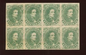 Confederate States 1 Mint Block of 8 Stamps (Bz 1242)