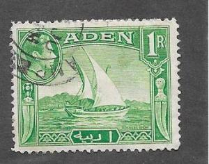 Aden #24 1r George VI bright green   (U) CV $2.75