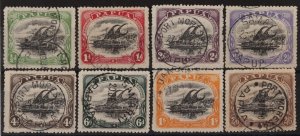 PAPUA 1910 Lakatoi Large Papua set ½d - 2/6 type B