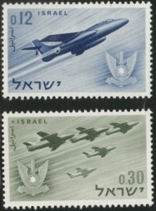 ISRAEL Scott 222-223 Jet Fighter set 1962 MNH**