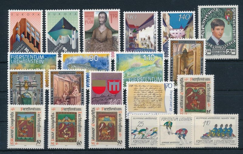 Liechtenstein 1987 Complete Year Set  MNH