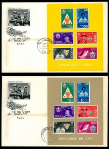 TOGO SC#401-406a Boy Scouts Perf. Souvenir Sheets (1961) FDC