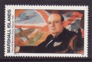 Marshall Islands-Sc#251- id6-unused NH 45c Winston Churchill-WWII-1990-