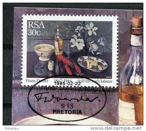 South Africa  Maxi card Special  Cancel 1985-02-22  Still-life with lobster