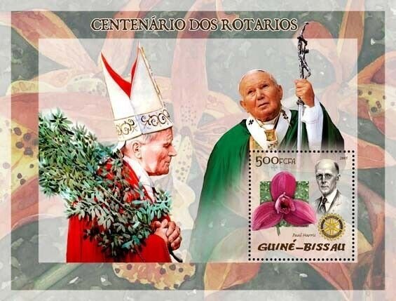 Guinea - Bissau 2005 - Pope John Paul II & P.Harris, Orchid. MNH