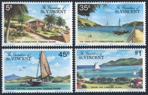 St Vincent Gren 129-132,MNH.Michel 128-131. Canoan Island,1977.Clinic,Boat,Bird.