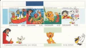 Denmark MNH Scott #1221a Souvenir sheet of 4 Comics and Cartoons