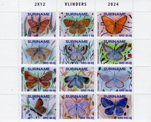 Surinam / Suriname - Postfris/MNH - Sheet Butterflies 2024