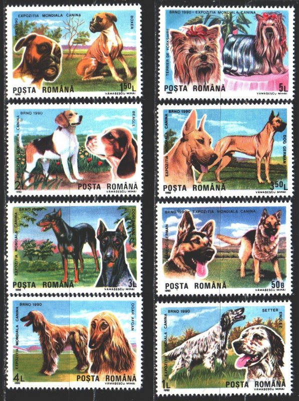 Romania. 1990. 4603-10. Dogs. MNH.