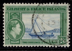 GILBERT AND ELLICE ISLANDS GVI SG53, 2s 6d deep blue & emerald, FINE USED.