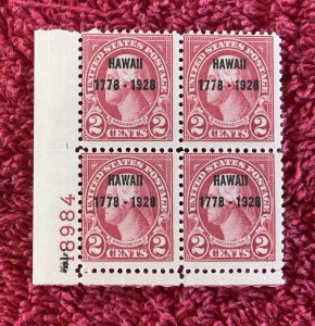 Scott #647, 2c Hawaii, LL Pl#18984, F/VF LH, SCV$110 (R5-50)