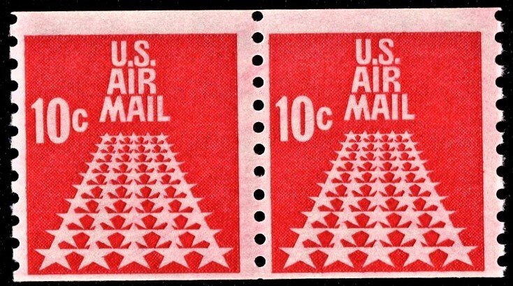 US C73 MNH VF 10 Cent Fifty Star Runway Pair