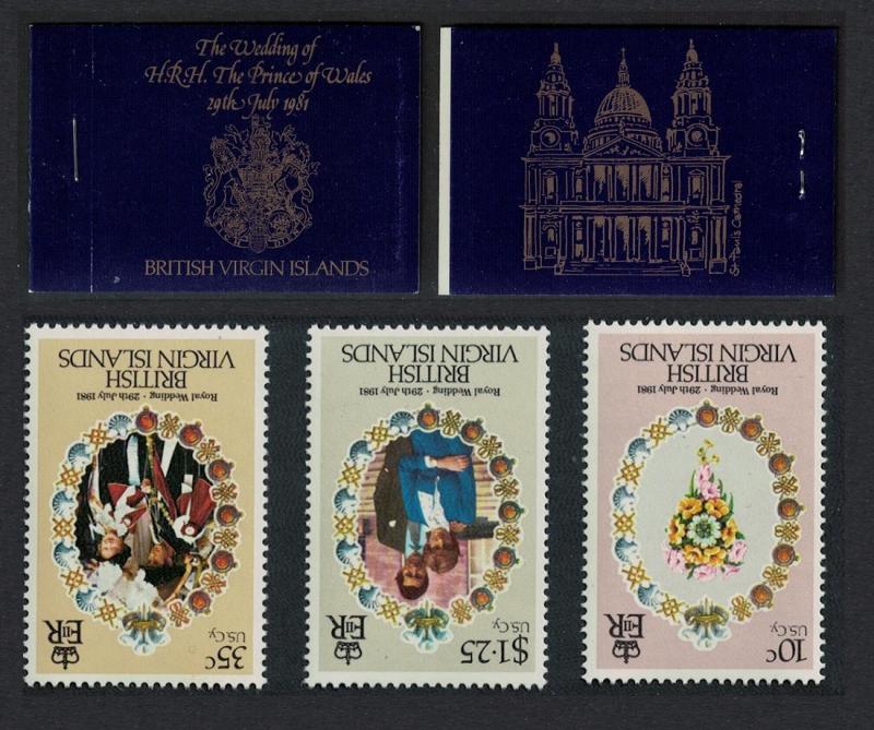 BVI Charles and Diana Royal Wedding 3v Booklet Inverted stamps SG#SB1var