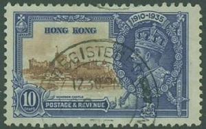 Hong Kong SC# 149 King George V Jubilee, 10c Registered 