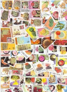 Cactus on Stamps Collection - 75 Different Stamps