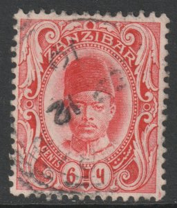 Zanzibar Scott 101 - SG227, 1908 Sultan 6c used