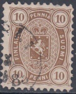 FINLAND Sc # 20: 10P BROWN, A FINE COPY with LIGHT CANCEL CANCEL