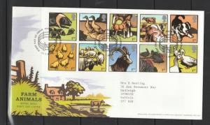 GB FDC 2005 farm animals block, FDI Paddock, Huddersfield, Typed address