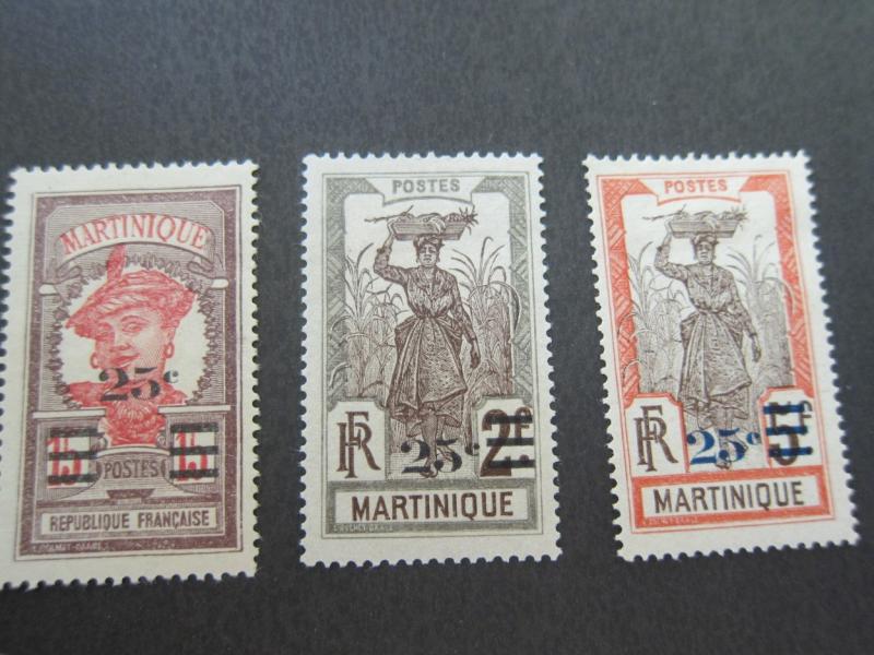 French Martinique 1924 Sc 120-22 MH