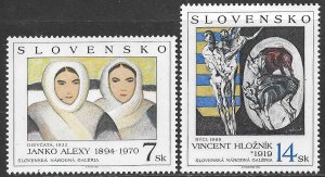 SLOVAKIA 1994 Art From Bratislava Natl. Gallery Set Sc 199-200 MNH