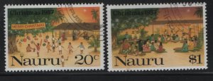 NAURU 341-342  USED    CHRISTMAS   1987