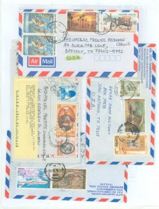 Thailand  4 multi stamp covers to USA