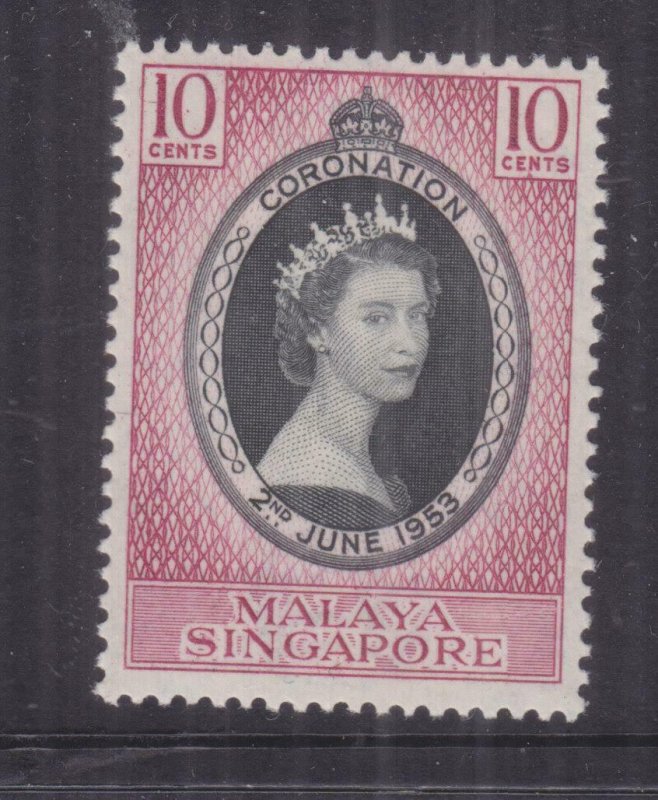 SINGAPORE, 1953 Coronation 10c., mnh.