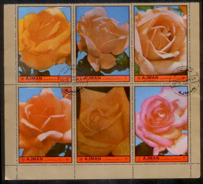 Ajman 1972 Roses CTO L395