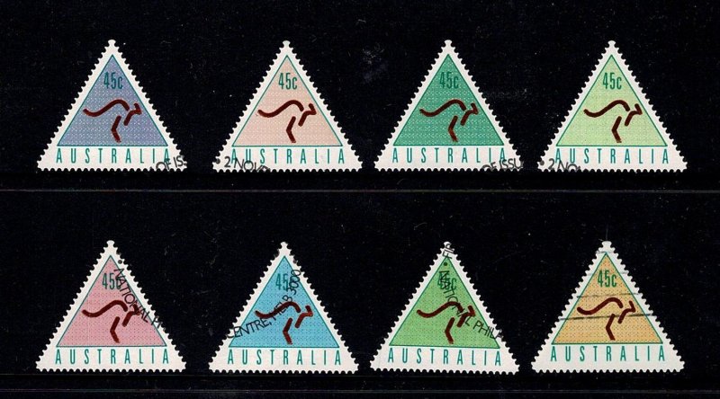 Australia 1994 Kangaroo Triangles Set of 8 Used