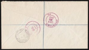 JAMAICA 1948 KGVI Silver Wedding set Registered Airmail cover.