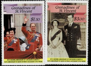 ST VINCENT 1987 QUEENS 40TH SEDDINH ANNIVERSARY MNH