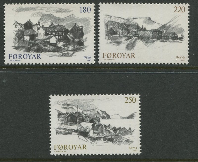 STAMP STATION PERTH Faroe Is. #83-85 Pictorial Definitive Issue MNH 1982 CV$2.50