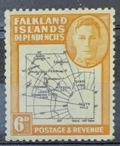 FALKLAND  ISLANDS DEP. 1946 MAP 6d SGG8  MOUNTED MINT