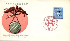 Japan FDC 34.6.5 - Complete Enforcement of Metric System in Japan - F30407