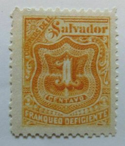 A6P37F49 Salvador Postage Due Stamp 1899 Unwmk 1cmh*-