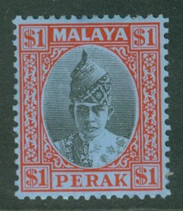 SG 119 Malaya Perak 1938-41. $1 black & red/blue. Lightly mounted mint CAT £150