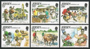 Jersey 572-577, MNH. Mi 553-558. Overseas Aid, 1991. Water drilling,Medicine.Cow