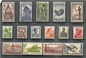 Papua New Guinea 122-36 Mint OG 1952 Pictorials CV $100.