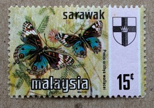 Sarawak 1971 15c Butterflies, used. Scott 240, CV $0.25. SG 224