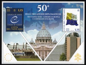 VATICAN CITY 2020 Diplomatic Relations with European Union; S/S Scott 1754; MNH